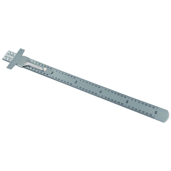 H & H Industrial Products 6X15/32" Stainless Steel Ruler(32nd, 64ths, mm & 0.5mm) 7006-0003 - main